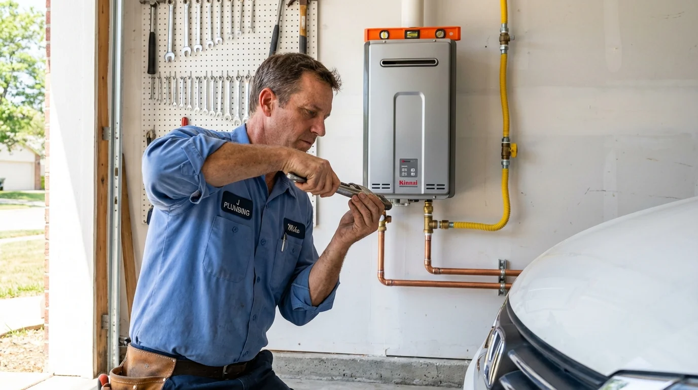Tankless water heater installation by a Johns Plumbing LLC plumber in Humboldt